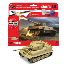 Airfix Starter Set - A55004 Tiger 1 Model Building Kit - Plastic Model Tank Kits for Adults & Children 8+, Set Includes Decals, Humbrol Acrylic Paint