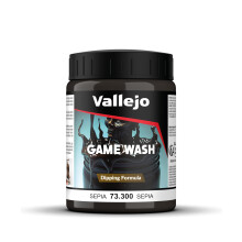 Vallejo Game Wash Sepia Acrylic Paint for Easy Shadow and Light Effects, 200 ml, Ideal for Miniatures and Models
