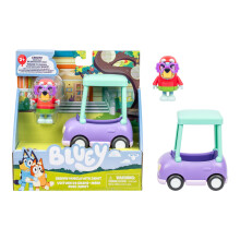 Bluey Hit The Road And Her Friends In This Cute Little Vehicle! Ride Along In Grannies Car with Janet, This Vehicle Fits One 6-7.6 CM Articulated Jan