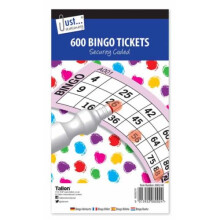 A&D LARGE 600 TICKET BINGO BOOK SECURITY CODED Card Game Pad Sheets Party Big Jumbo (1 Books)