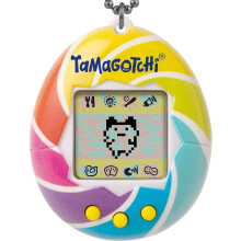 TAMAGOTCHI Bandai Original Candy Swirl Shell Original Cyber Pet 90s Adults and Kids Toy with Chain | Retro Virtual Pets are Great Boys and Girls Toys
