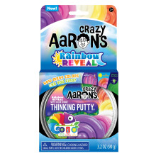Crazy Aaron's Rainbow Reveal Thinking Putty, Heat-Sensitive, UV-Reactive, Glow-in-Dark, 90g