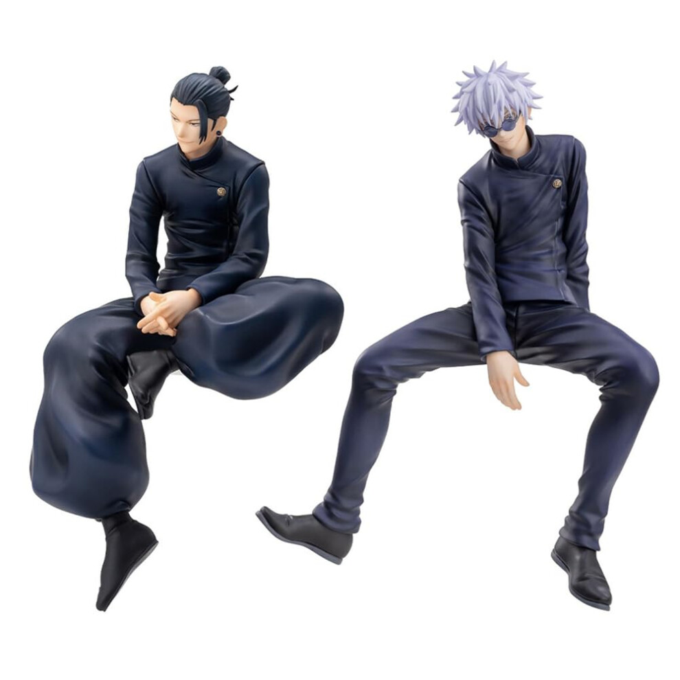 Jiumaocleu 2Pcs Jjk Figure Gojo Satoru & Geto Suguru Noodles Stopper Action Figure Statue Model Cake Topper Decoration Desktop Display Collectible Gi