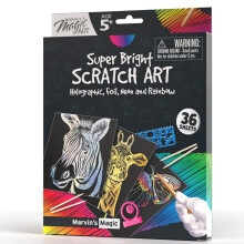 Marvin's Magic - Scratch Art Kit for Kids - 36 Rainbow Sheets, 4 Wooden Styluses, Stencils & Spirograph - Creative DIY Drawing Paper for Boys & Girls