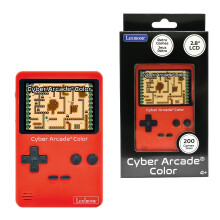 LEXIBOOK, Cyber Arcade Color, Portable retro games console, 200 games of action, sport, racing, puzzles and more, 2.8" LCD colour display, Red, JL23