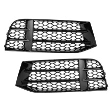 1 Pair Fog Light Grille Honeycomb Mesh Bumper Cover for  A5 S5 RS5 08-16 Decorative Modification Parts