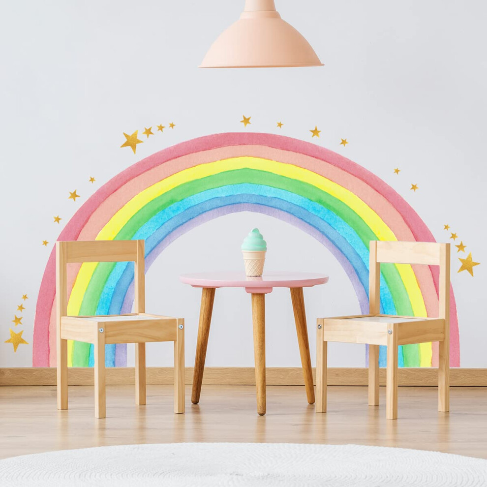 Wall Sticker Large Rainbow Unicorn Butterfly Cloud for Nursery Baby Room Decor Self-Adhesive for Girls