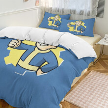 (135CM X 200CM) Blue Boys Fallout Comforter Set Soft 3 Pcs Twin Bedding Sets Thicken
