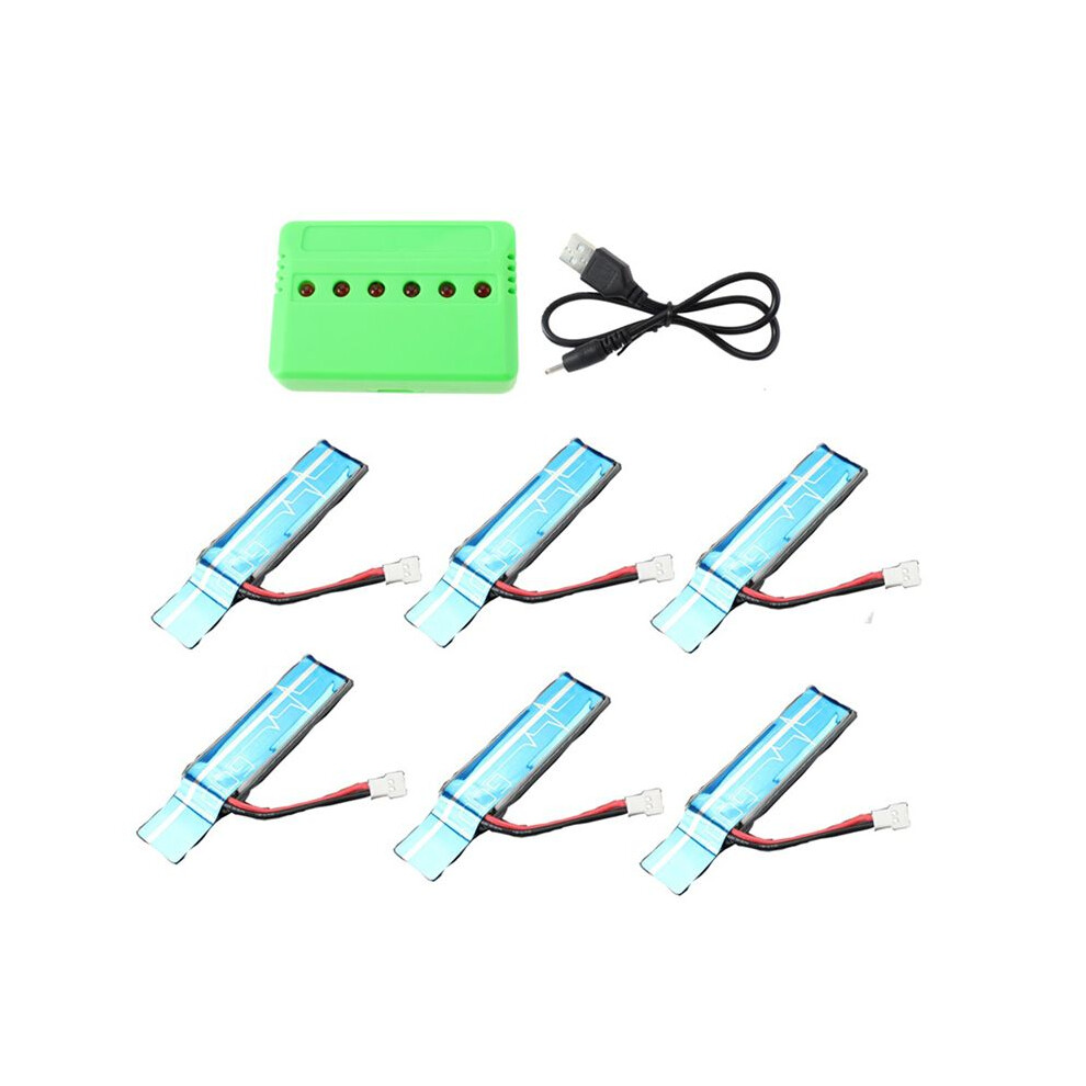 6Pc 3.7V 520Mah 30C Upgraded Li-Po Battery With Usb Charger For Xk K110 K110s V930 V977 Rc Helicopter Spare Parts 6033071324175
