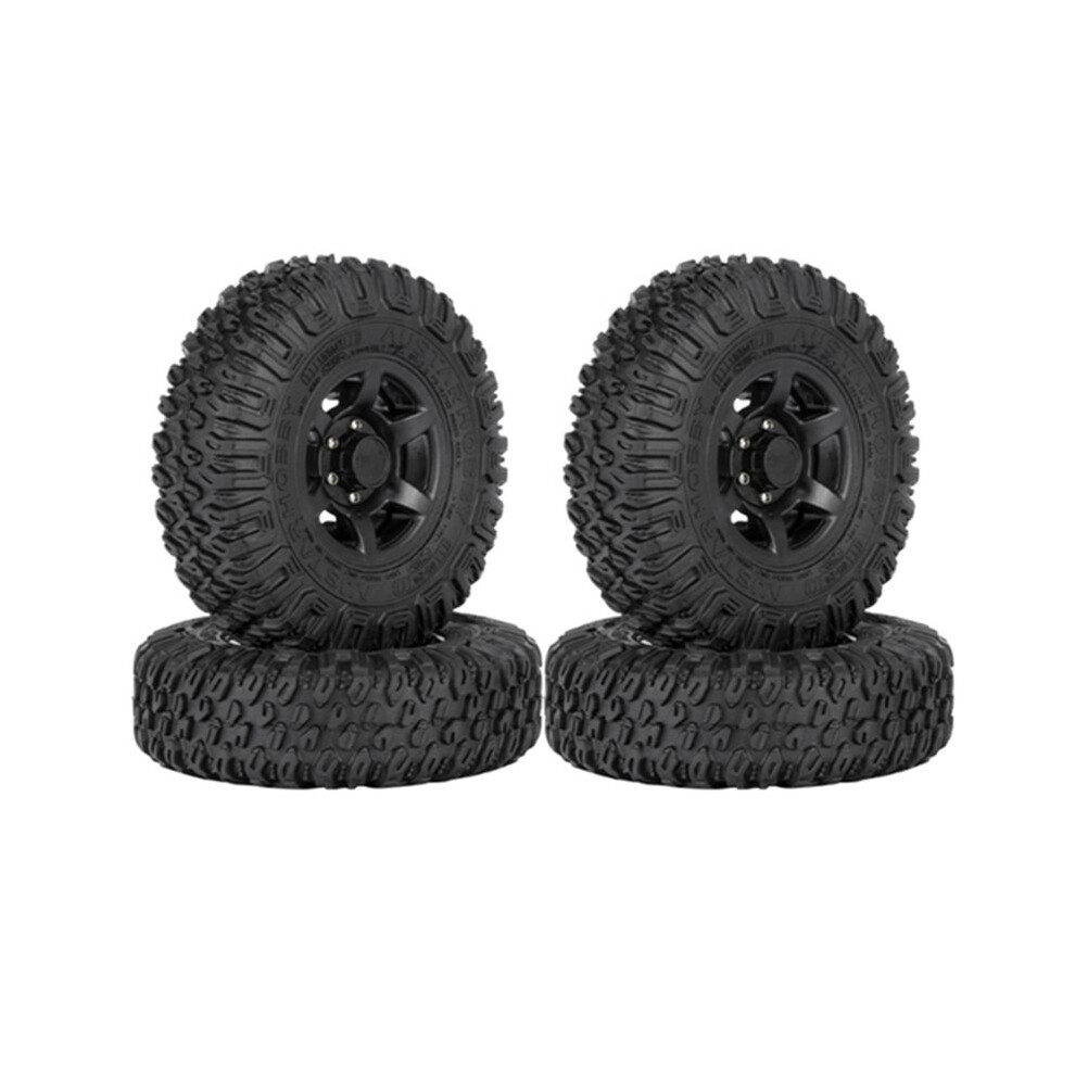 4Pcs 85Mm 1.55 Inch Beadlock Wheel Rims Tires Set For 1/10 Rc Crawler Car Axial Jr Rc4wd D90 Tf2 Cc01, Black 6033266805953