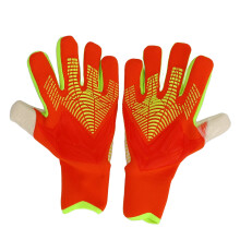 Orange Fußballtorhüter-Handschuhe für Männer und Frauen, Größe 7, Latex-Nylon-Griff