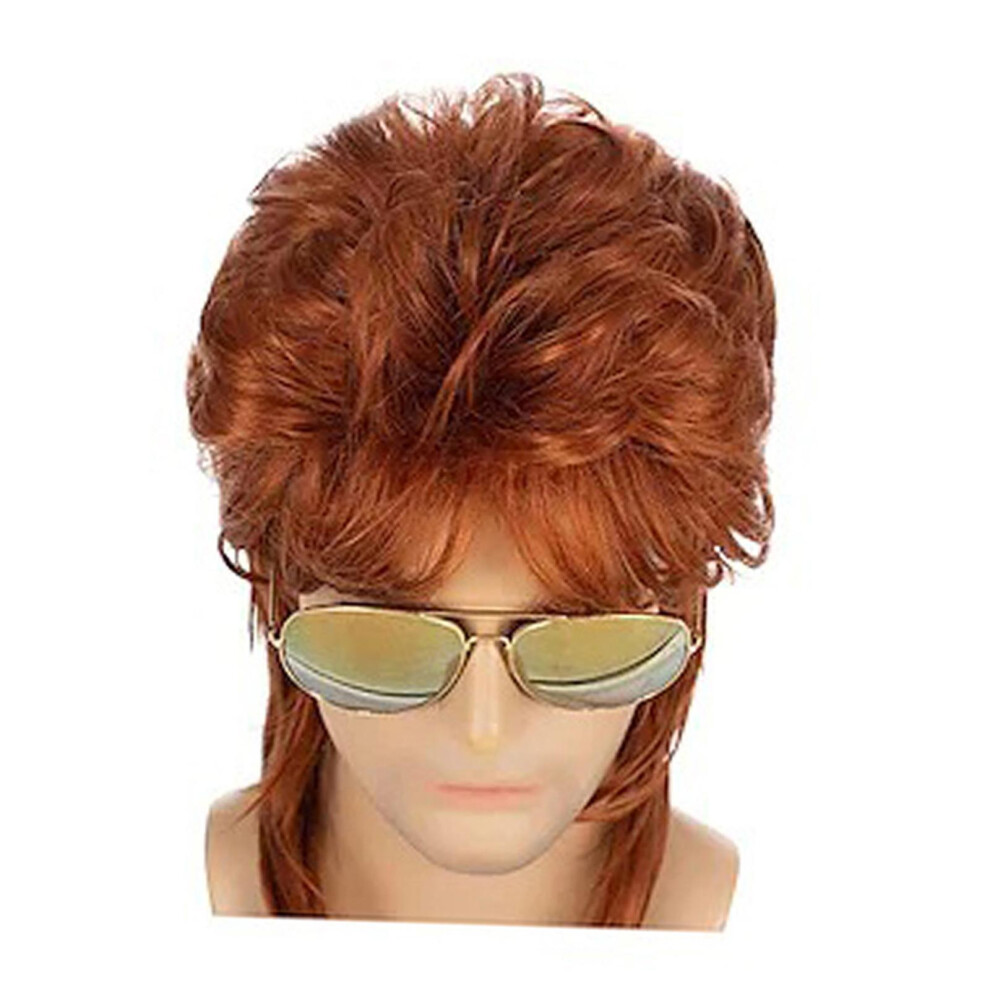 Unisex Red,Brown (Red Brown, 40Cm) Fashion Mens Mullet Wig Amazing Choice For Rock Disco Events And