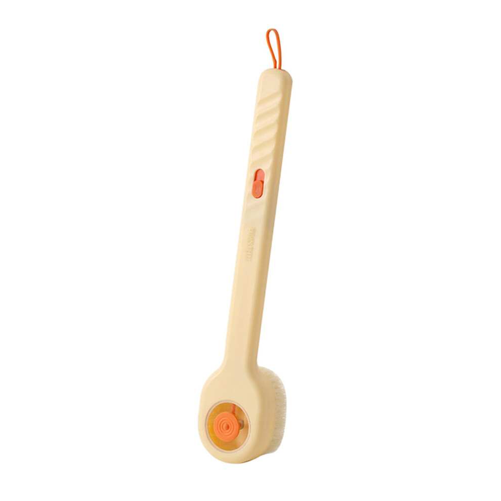 Yellow (, 37X 6Cm) Body Scrubber With Soap Dispenser And Soft Bristles For Gentle