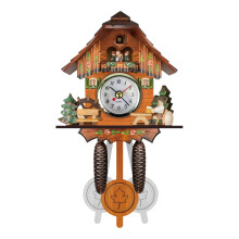 Cuckoo Clock With Chimes And Pendulum, Wall-Mounted Design 21.8x12.8x5.5CM For Living Room Bedroom Cafe Hotel
