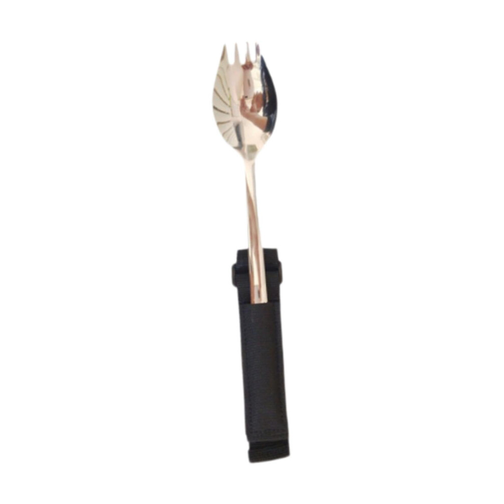 Adaptive Eating Utensils Spoon Fork with Non Slip Grip and Ergonomic Cuff Holder for Elderly