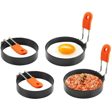 Spiegelei-Form / Omelettform 4er Pack Edelstahl / Silikon