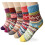 Damen-Wollsocken bunt 5er-Pack MultiColor L Wellig 1