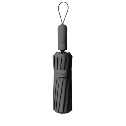Ombrello Automatico Antivento con 48 Stecche Rinforzate per Tempeste Black