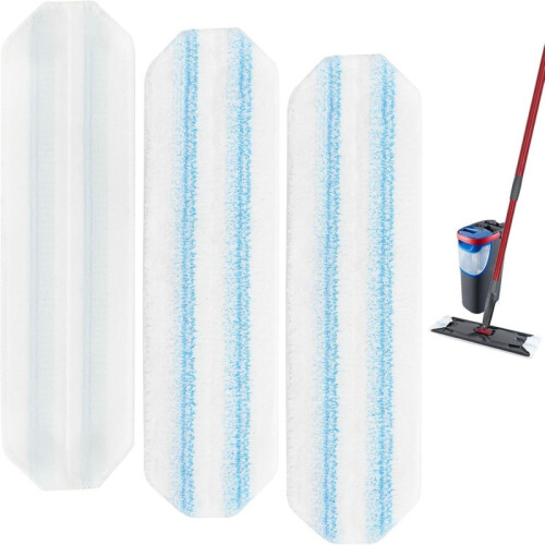 Recargas de Mopa de Microfibra - Pacote com 3, Compatível com Vileda H2Pro e O-Cedar