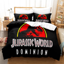 (135CM X 200CM) Red Jurassic Park Bedding SetHome Textiles For Kids Bed Set Comforter Cover Bedroom Set Dinosaur Duvet Cover