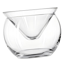 Glass Cocktail Bowl With Ice Chamber Set Of 1 Transparent Serving Dish For Salads Desserts Snacks Home Or Restaurant