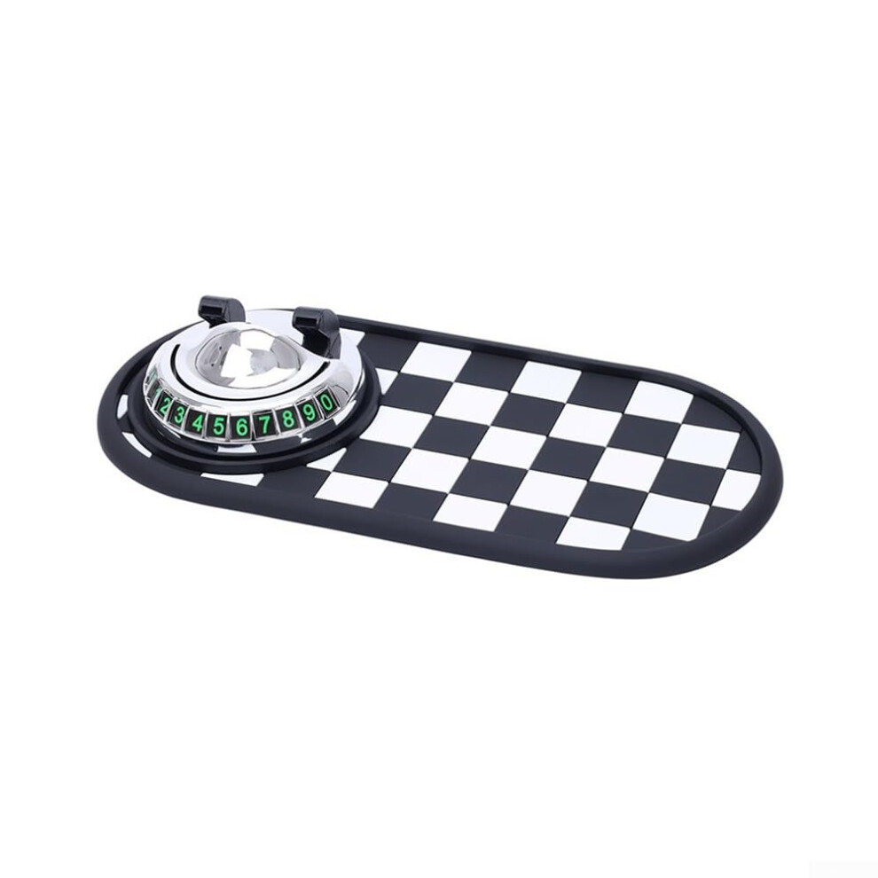 Car Dashboard Phone Holder With 360 Rotation, Nonslip Pvc Mat Organizer For Sunglasses, Black/White/Silver 9382693180186