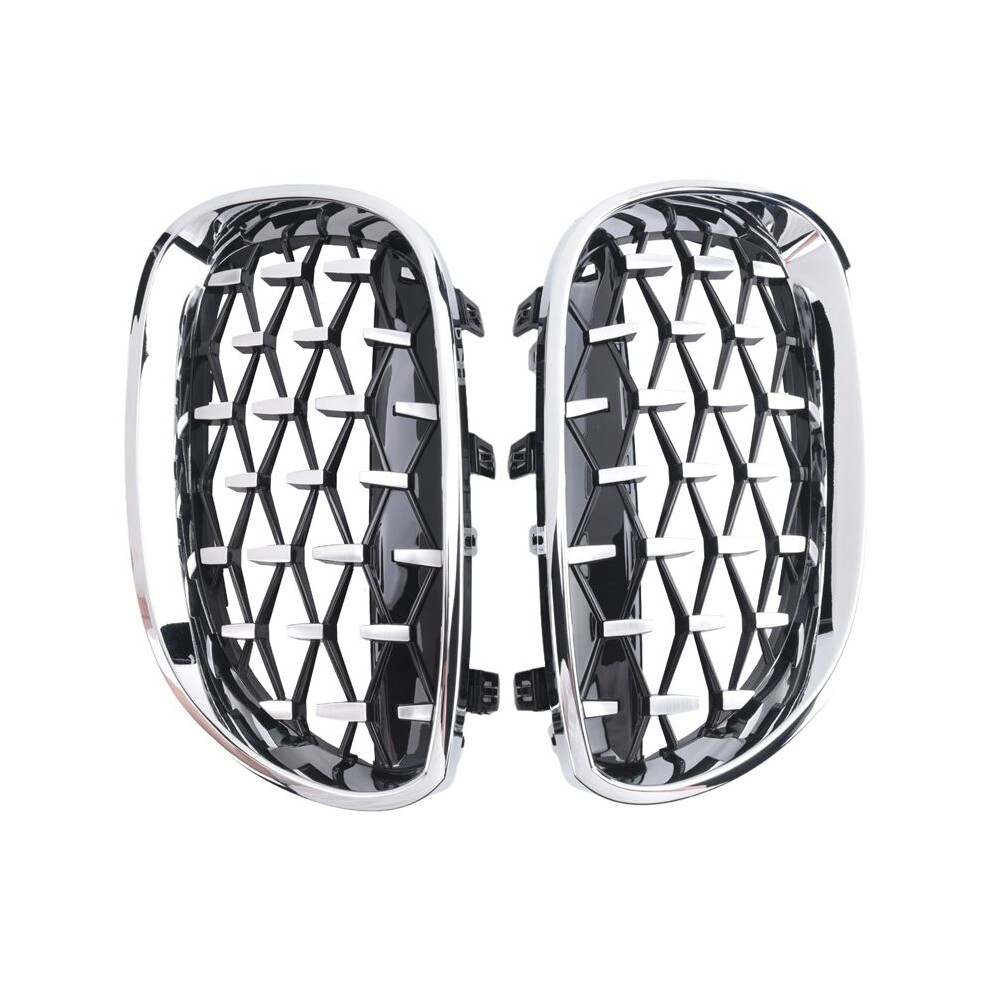 Front Kidney Grille Grill Chrome Diamond Style For - 5-Series E60 E61 5 Series 520I 535I 550I 2004-2009 Black 4712978687959