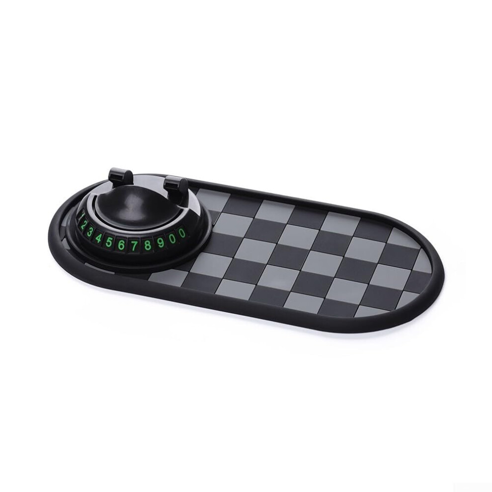 Car Phone Holder With 360 Rotation And Antislip Dashboard Mat Pvc Organizer For Sunglasses Keys Pens Black/Gray 9347817473704