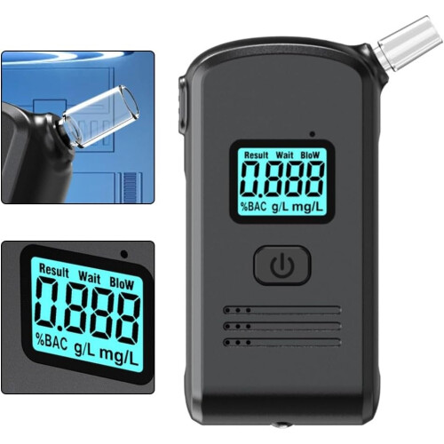 Breathalyzer Portable Device 0.000.19 BAC Range For Alcohol Level Testing Visual And Audio Alerts 1