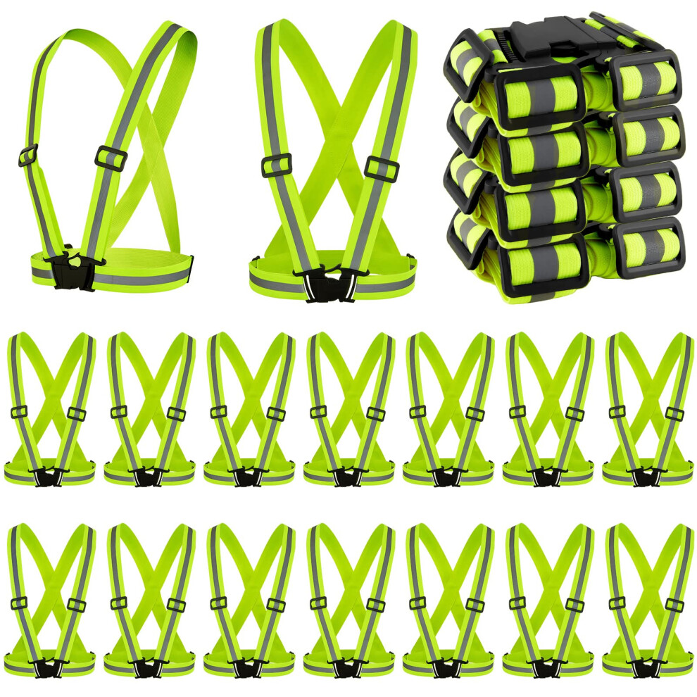 Visibility Reflective Safety Vests With Adjustable Neon Bright Lightweight Straps Yellow 30Pack 9189345518065