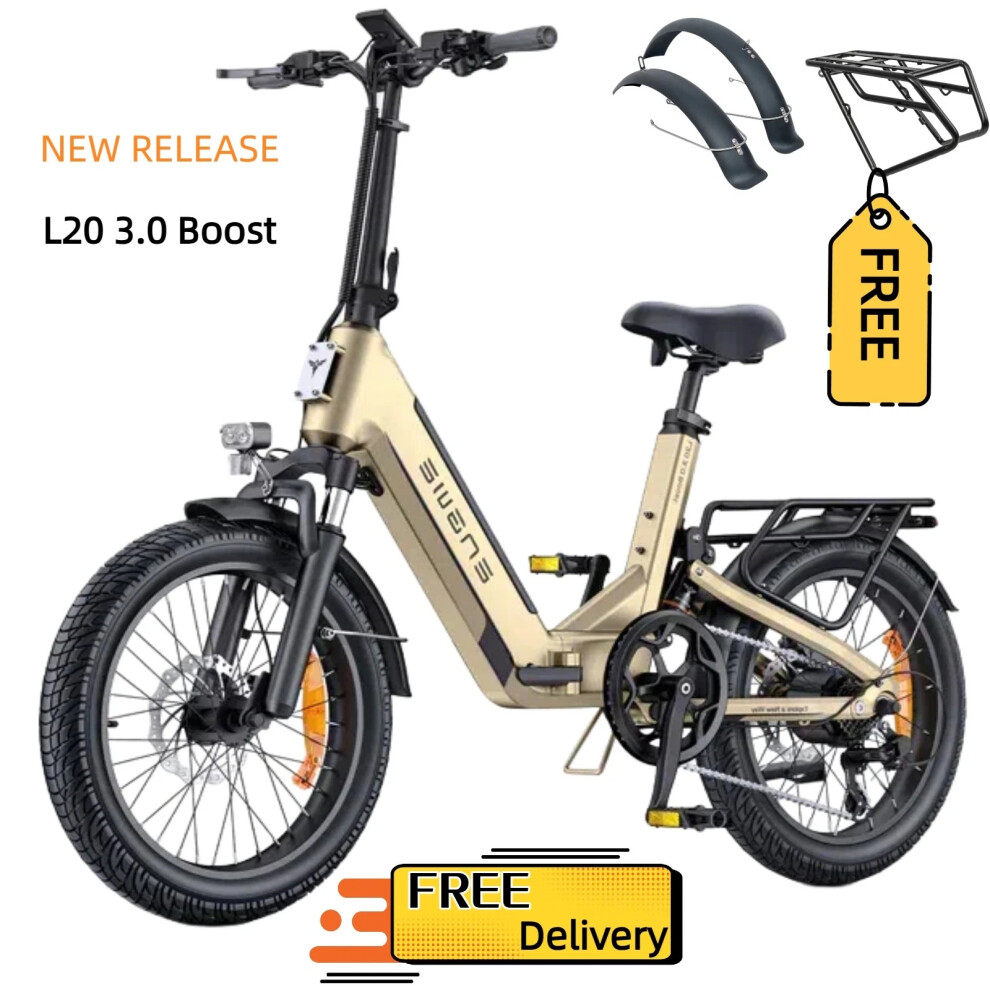 Engwe L20 3.0 Boost 20" Electric Mountain Bike 250W Motor 48V 13.5Ah Battery New