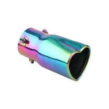 Exhaust Hose 2.5 Inch Universal Car Exhaust Muffler Tip HeartShaped Stainless Steel Pipe Straight Tail Muffler