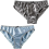 Grey-Light blueLWomen's Silk Bikini Briefs Satin Underwear 2-Pack 1