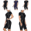 Muta da sub a maniche corte nera e blu per donna - Costume intero anti-rash con zip frontale 3