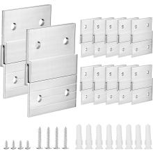 24 Stück französische Bilderaufhänger, robuste Aluminium-Z-Schienenaufhänger mit Schrauben