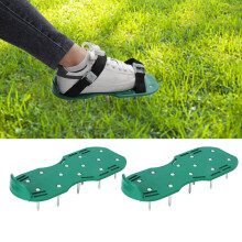 Green Lawn Aerator Shoes with Metal Buckle Straps for Gardening Industry