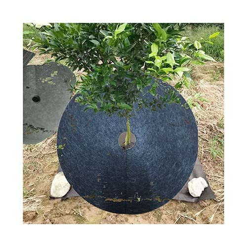 Weed Control Mat Nonwoven Tree Ring Mulch Protector 62cm 8pcs for Landscaping and Root Care
