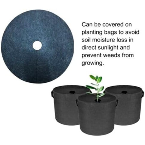 Weed Control Mat Nonwoven Tree Ring Mulch Protector 62cm 8pcs for Landscaping and Root Care 1