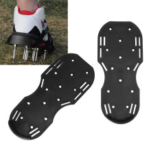 Manuelle Rasen-Spike-Schuhe mit Metall-Schnalle und Riemen für Gartenarbeit, Schwarz