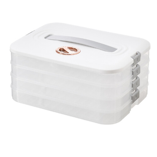 Dumplings Doos Opbergdoos Koelkast Dumpling Invriezen Multi-Layer Freeze Quick-Freeze Dumpling Box Wit