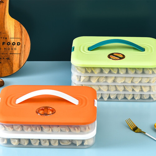 Dumplings Doos Opbergdoos Koelkast Dumpling Invriezen Multi-Layer Freeze Quick-Freeze Dumpling Box Wit 1