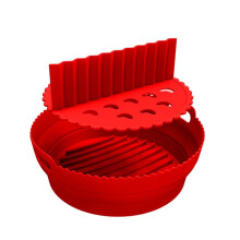 Revestimiento de Silicona para Freidora de Aire de 8,5 Pulgadas para 5 una 8 Cuartos de GalóN Reutilizables con Divisor, Freidora de Aire Plegable,