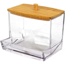 Porta Cotton Fioc Dispenser per Cotton Fioc, Scatola Portaoggetti per Decorazioni da Tavolo da Bagno, Staffa Trasparente per La Conservazione