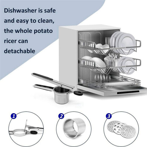Potato Blender, Spaghetti Making Machine with 3 Interchangeable Discs for Making Mashed Potatoes, Pasta Press