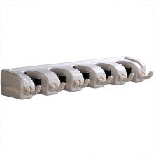 Estante para Trapeadores y Escobas - Sistema de Almacenamiento para Garaje con 5 Ranuras, 6 Ganchos - Herramientas de JardineríA para Hogares,