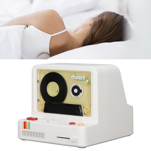 Cassette Speaker with Bluetooth Card & Cable 5 Light Modes - White