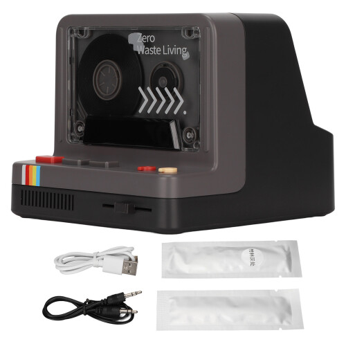 Bluetooth Cassette Player with Rotating Disk & 5 Lighting Modes Black 1