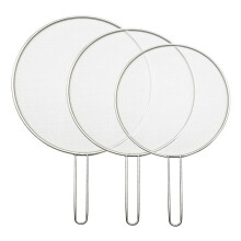 3 STÜCKE Edelstahl Splatter Screen Mesh Topfdeckel Abdeckung Silber ÖL Bratpfanne Deckel Kochwerkzeuge 25/29/33 Cm