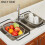 Stainless Steel Telescopic Strainer Basket, Vegetable Fruit Strainers,Rubber Handle Kitchen Sink Strainer Basket Tool 4