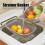 Stainless Steel Telescopic Strainer Basket, Vegetable Fruit Strainers,Rubber Handle Kitchen Sink Strainer Basket Tool 3